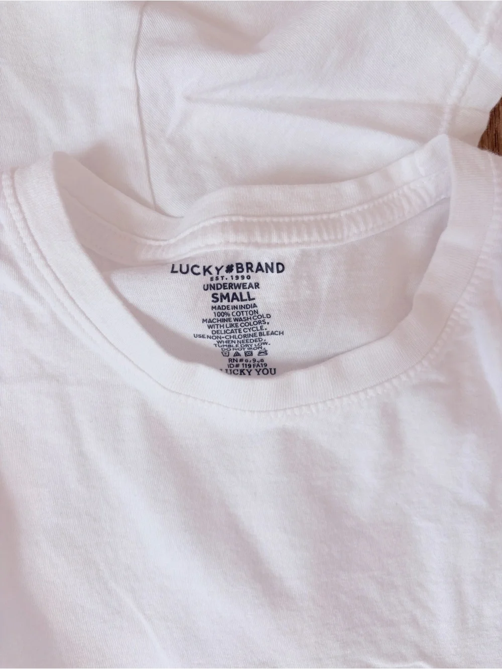2 Lucky Brand White Short Sleeve Crewneck Undershirts